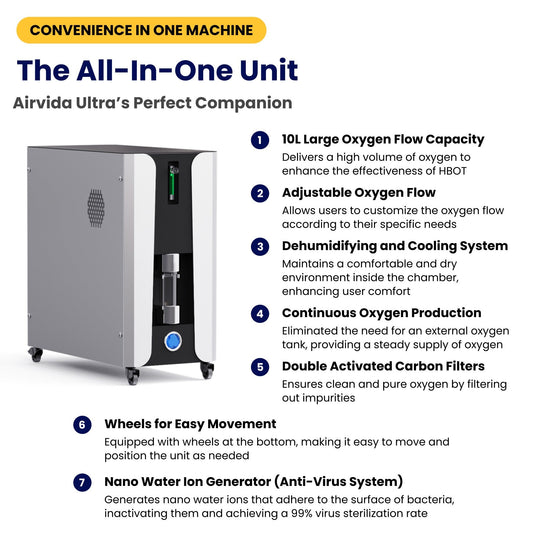 1.2 - 1.5ATA Airvida Portable Lying Hyperbaric Chamber All - In - One Machine - Airvida - Hyperbaric Oxygen Therapy