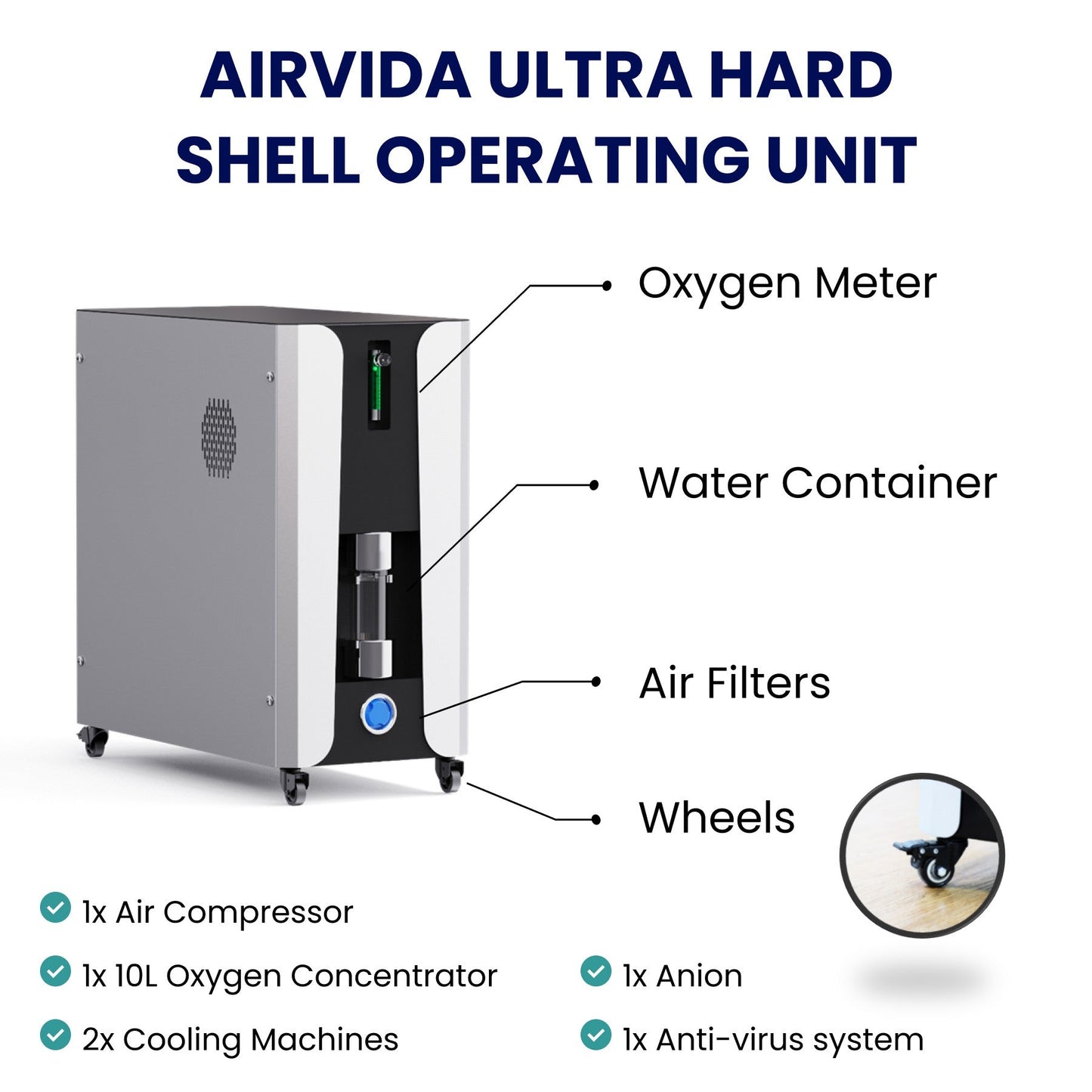 1.2 - 1.5ATA Airvida Portable Lying Hyperbaric Chamber All - In - One Machine - Airvida - Hyperbaric Oxygen Therapy