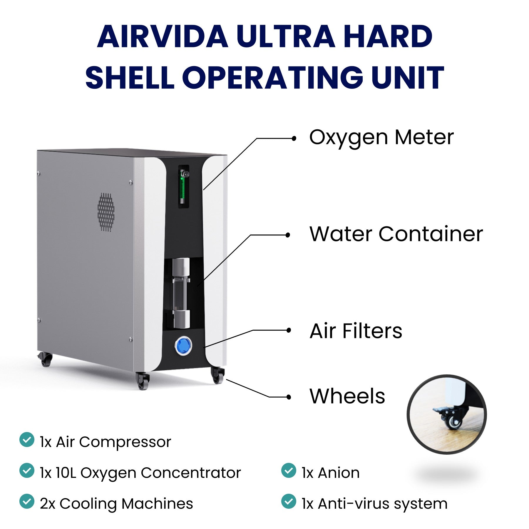 1.2 - 1.5ATA Airvida Portable Lying Hyperbaric Chamber All - In - One Machine - Airvida - Hyperbaric Oxygen Therapy